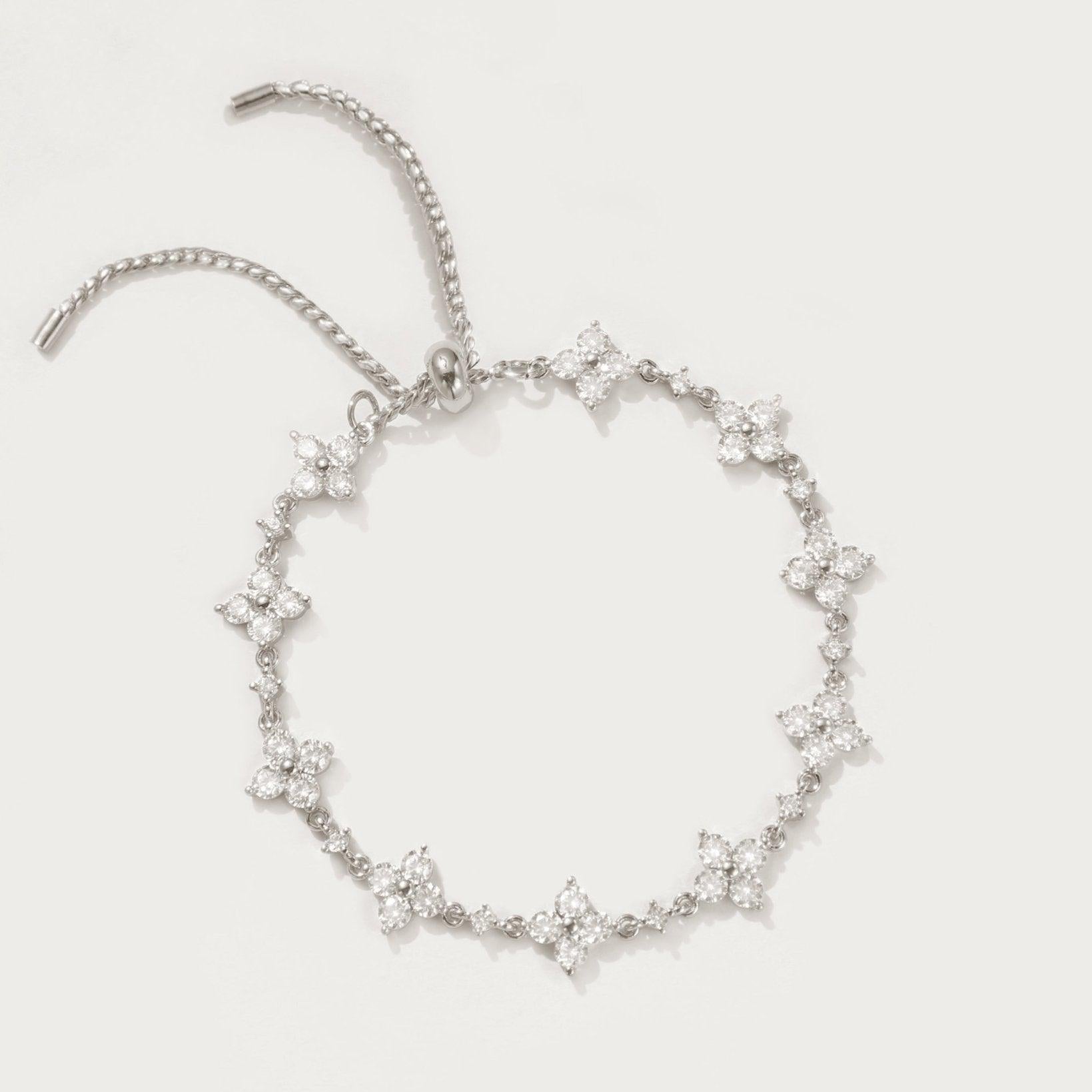 Silver clover leaf bracelet