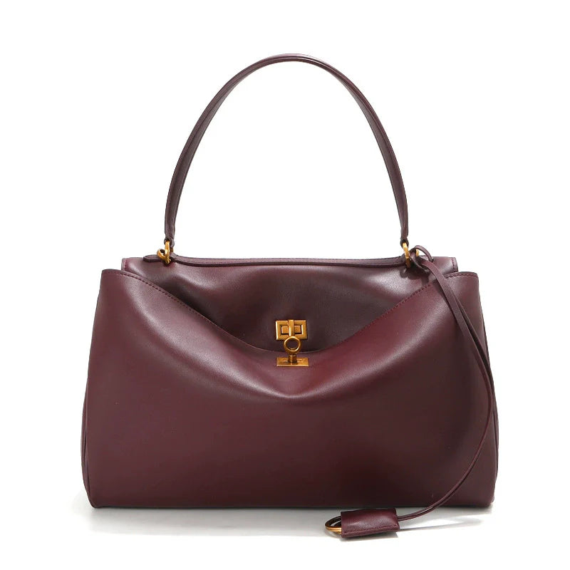 Women's Minimalist Rodeo Curved Genuine Leather Shoulder Bag