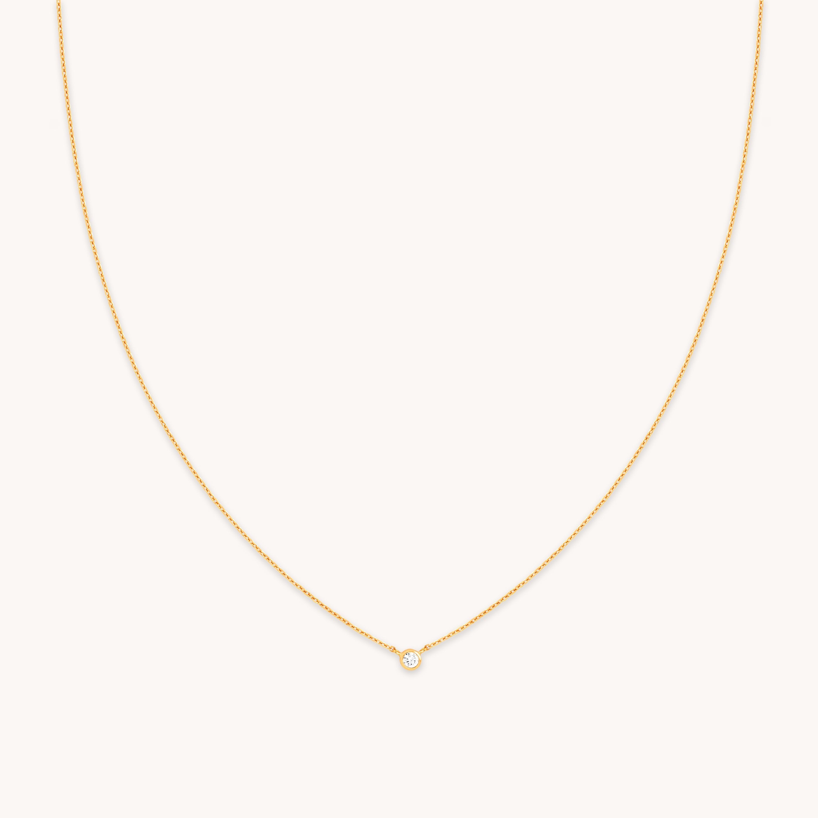 Essential Crystal Pendant Necklace in Gold
