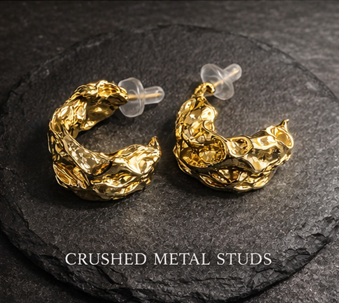 x THE SCULPTURAL EDIT Gold Earrings Collection